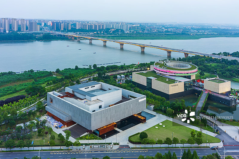 湖南省长沙市谢子龙影像馆，李自健美术馆，湘江新区规划馆城市天际线图片素材