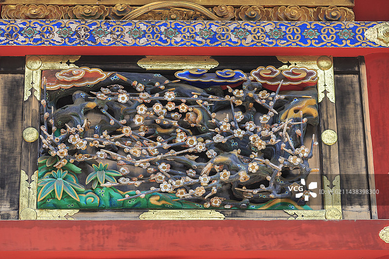 日本枥木县日光市的寺庙雕塑图片素材