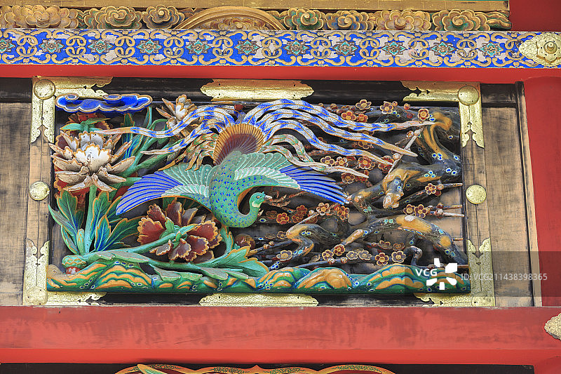 日本枥木县日光市的寺庙雕塑图片素材