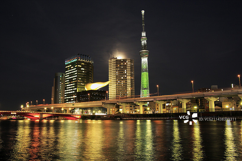 日本东京晴空塔傍晚景色图片素材