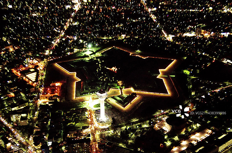 五稜星之梦，五稜郭公园，北海道函馆图片素材