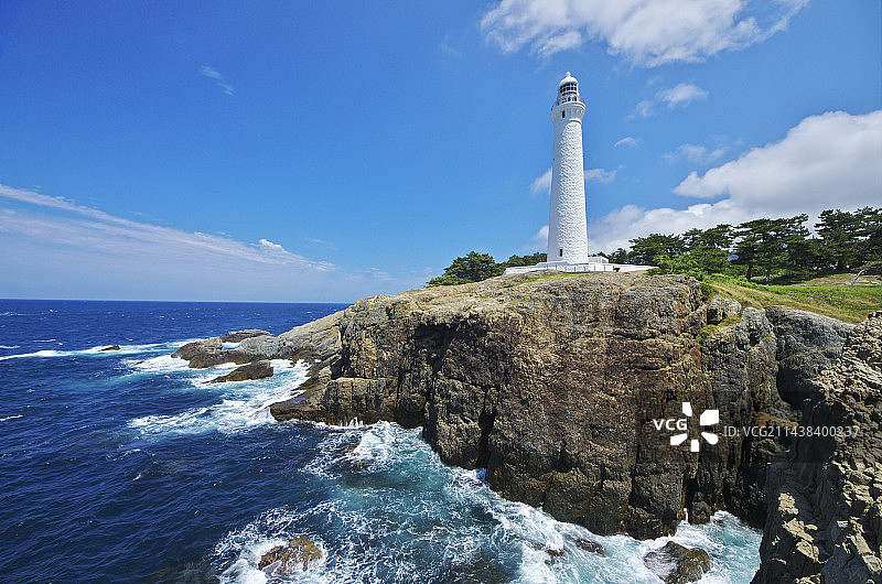 出云日御碕灯塔，日本岛根县出云市图片素材