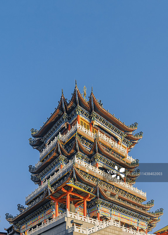蓝天下的寺庙，柳州西来寺图片素材