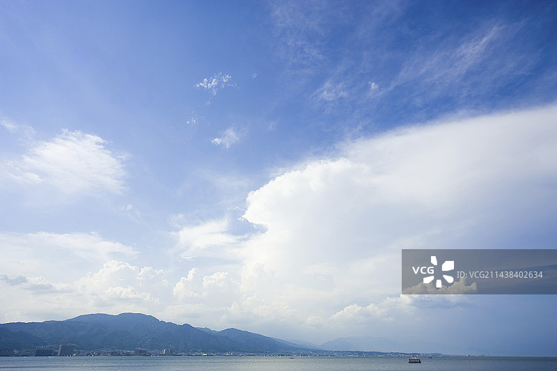 滋贺县大津市琵琶湖岸边图片素材