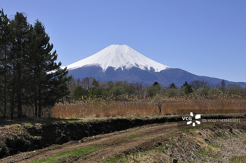 日本山梨县忍野村富士山图片素材