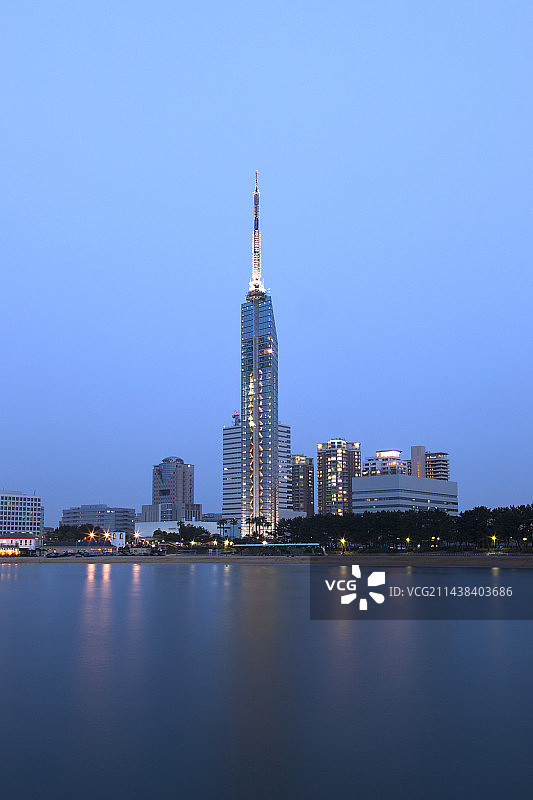 日本福冈海滨百道夜景图片素材