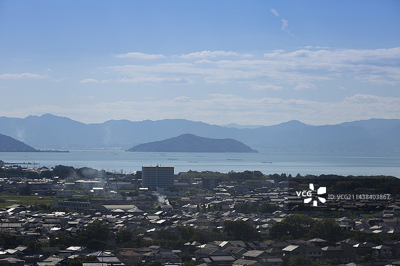 彦根市和琵琶湖，彦根，滋贺县，日本图片素材