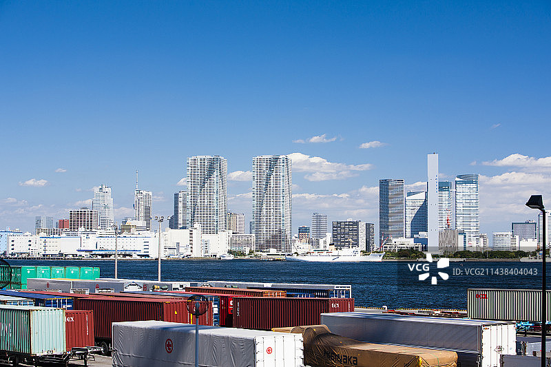 从东京彩虹大桥眺望晴海周边图片素材