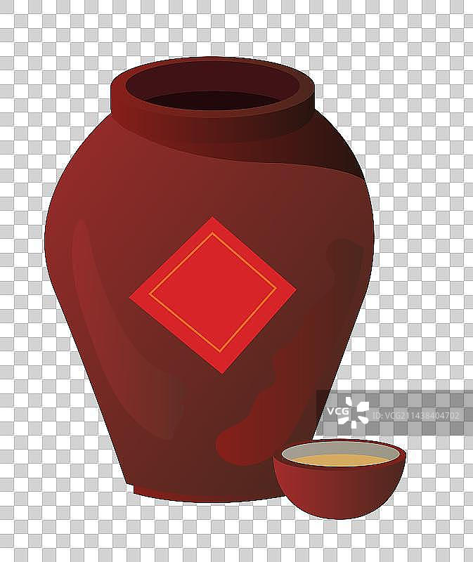 传统陶器手工艺储藏酒酿酒罐米酒女儿红的罐子图片素材