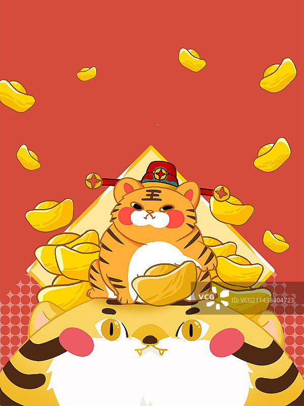 新年过年招财元宝小老虎图片素材