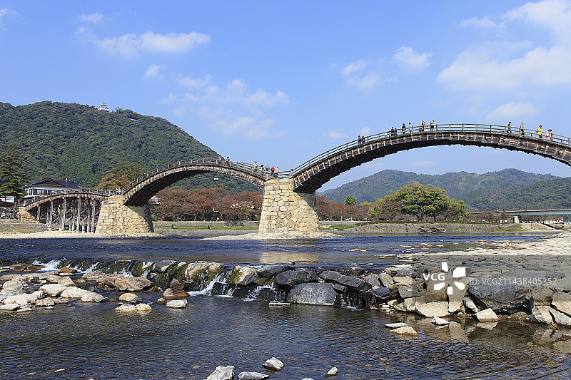 日本山口县岩国市锦带桥图片素材