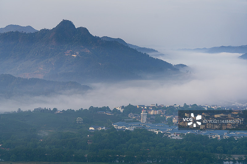 武夷山白云禅寺日出云海图片素材