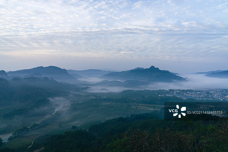 武夷山白云禅寺日出云海图片素材