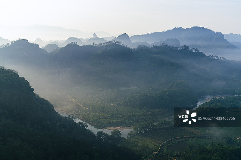 武夷山白云禅寺日出云海图片素材