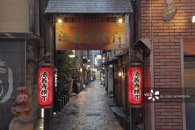大阪府大阪市中央区法善寺小巷街道图片素材