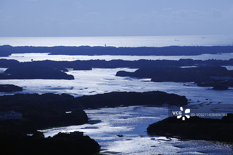 从横山观景台眺望阿戈湾，位于三重县志摩市图片素材
