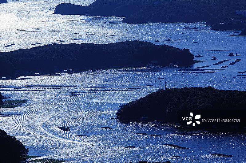 从横山观景台眺望阿戈湾，位于三重县志摩市图片素材