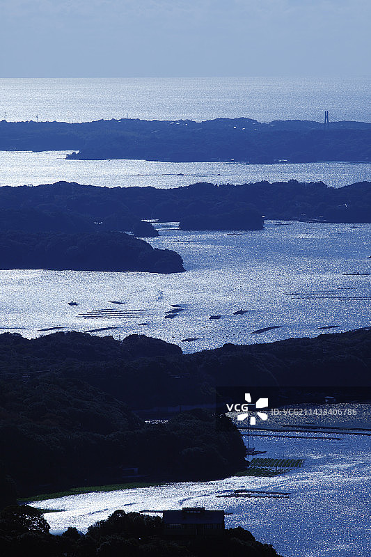 从横山观景台眺望阿戈湾，位于三重县志摩市图片素材