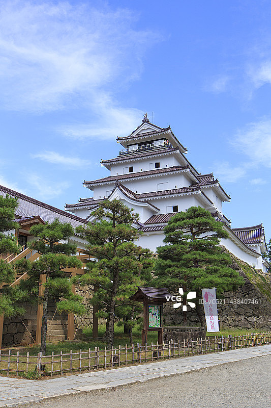 日本福岛县会津若松市的鹤贺城图片素材
