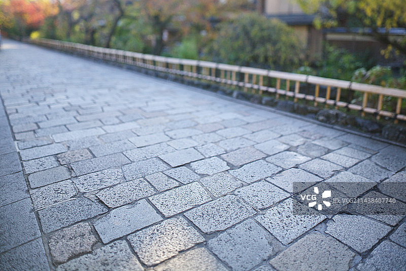 京都祇园白川的石板街道图片素材