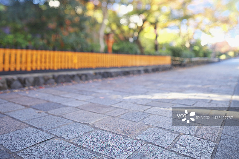 京都祇园白川的石板街道图片素材