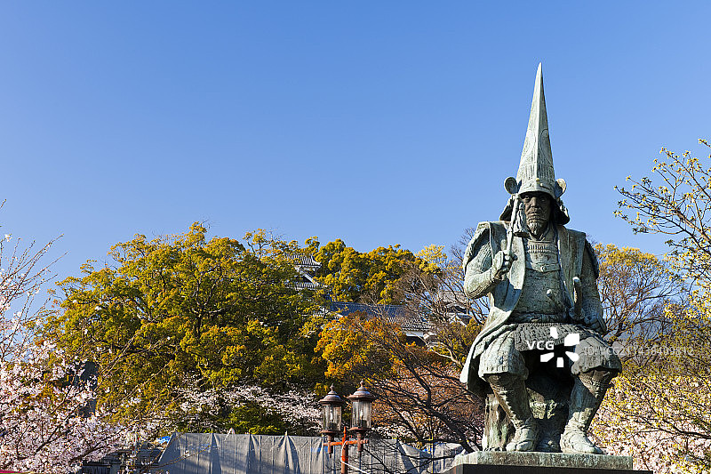 加藤清正公雕像，熊本县熊本市图片素材