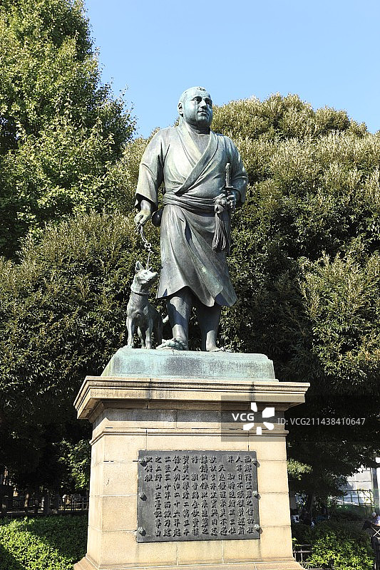 上野恩赐公园西乡隆盛雕像，台东区，东京图片素材