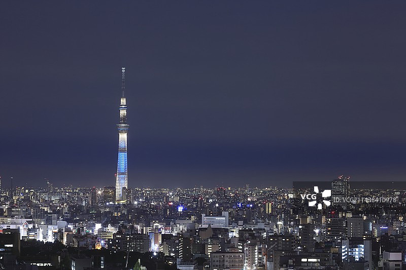 东京晴空塔夜景，文京，东京图片素材