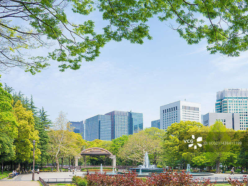 春日里的日比谷公园，千代田区，东京，日本图片素材