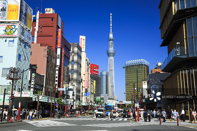 东京晴空塔与雷门图片素材