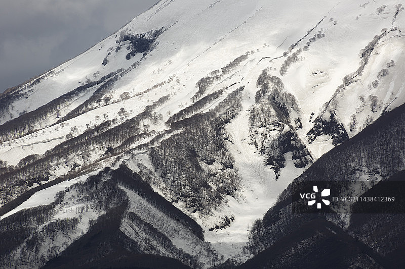 从日本弘前公园眺望岩木山表面（青森县弘前市）图片素材