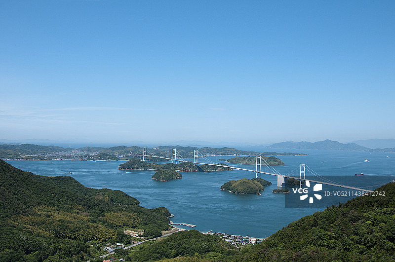 来岛海峡大桥，日本爱媛县今治市图片素材