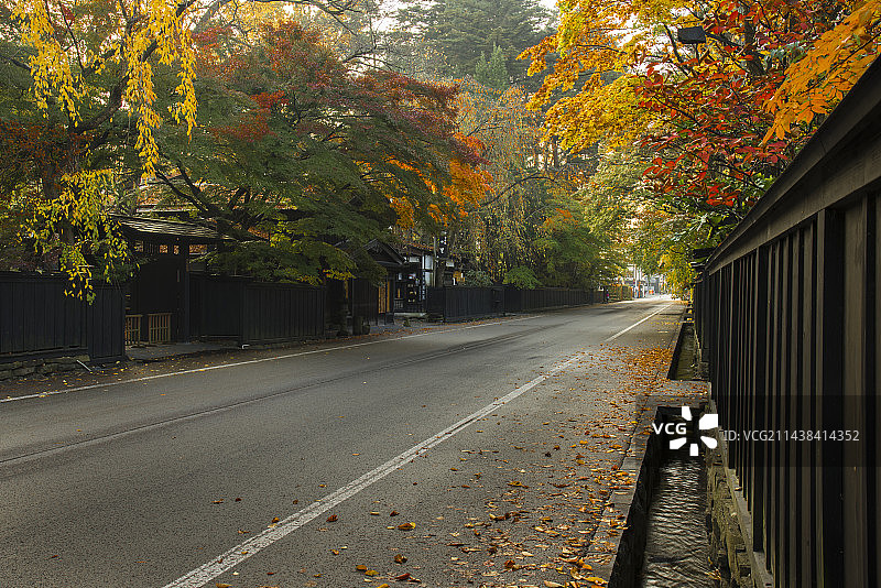 日本角馆武士宅邸秋色（位于秋田县仙北市）图片素材