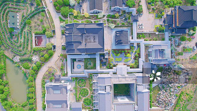 无锡阳山紫藤园航拍图片素材