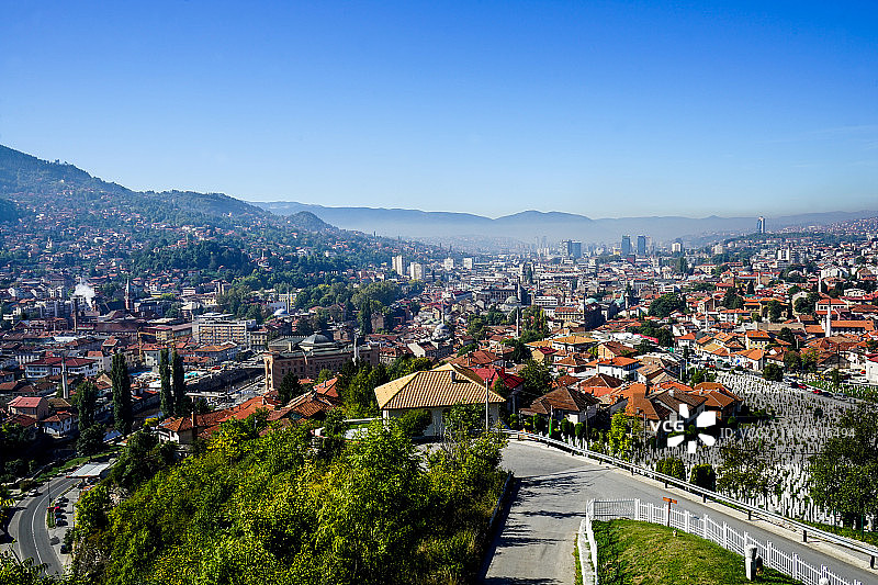 地拉那城景鸟瞰图片素材