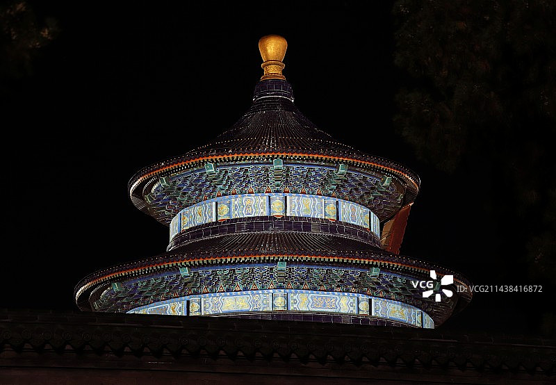 天坛夜景图片素材