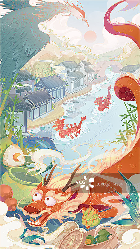 端午节商业插画图片素材