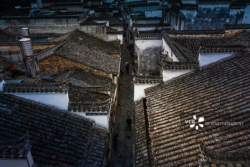 徽派建筑水乡汪口图片素材