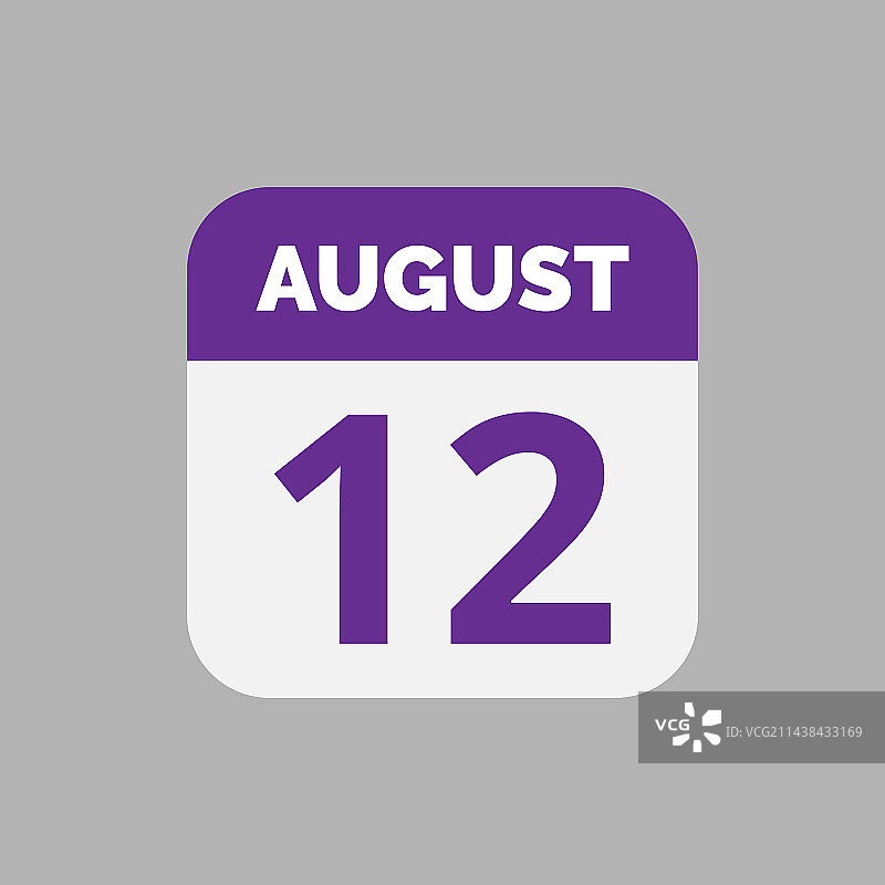 8月12日日历日期图标图片素材