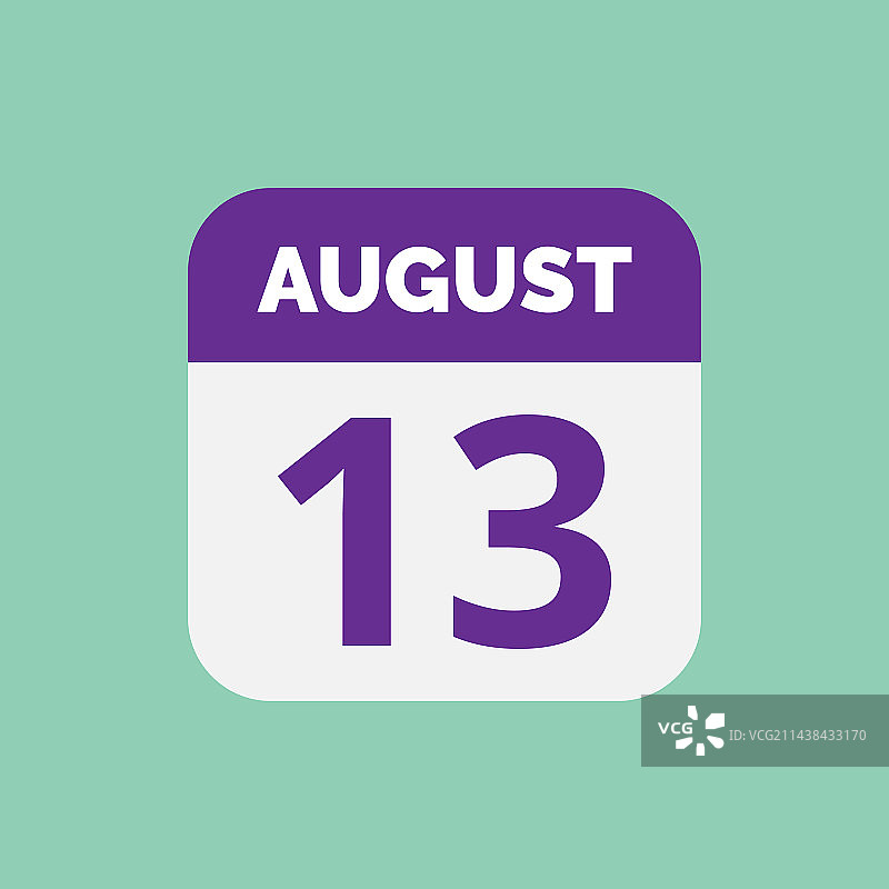8月13日日历日期图标图片素材