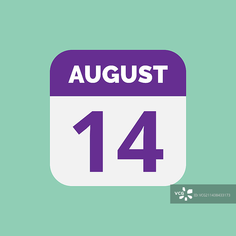 8月14日日历日期图标图片素材