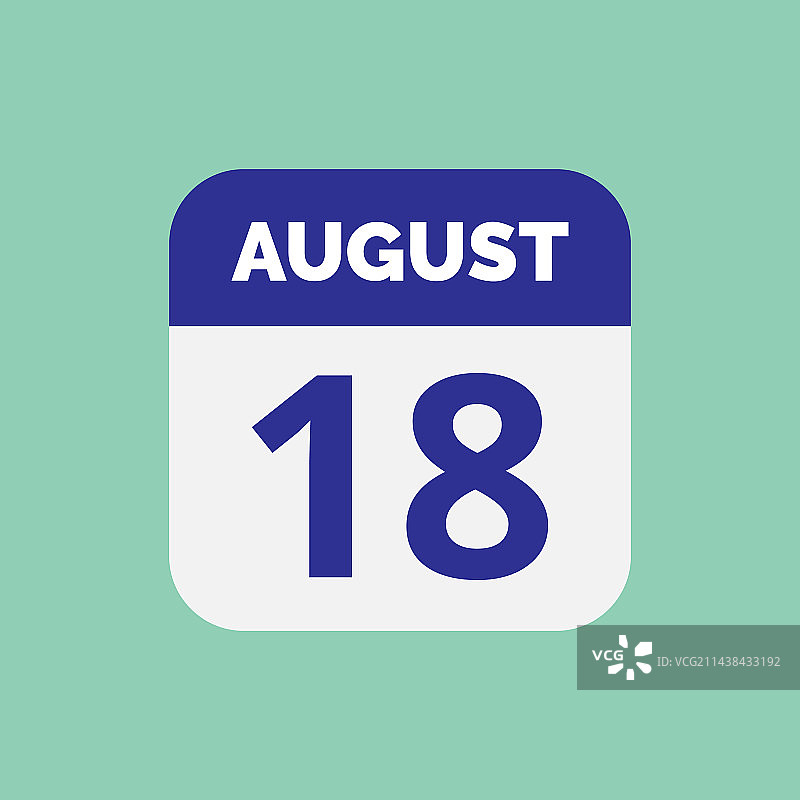 8月18日日历日期图标图片素材