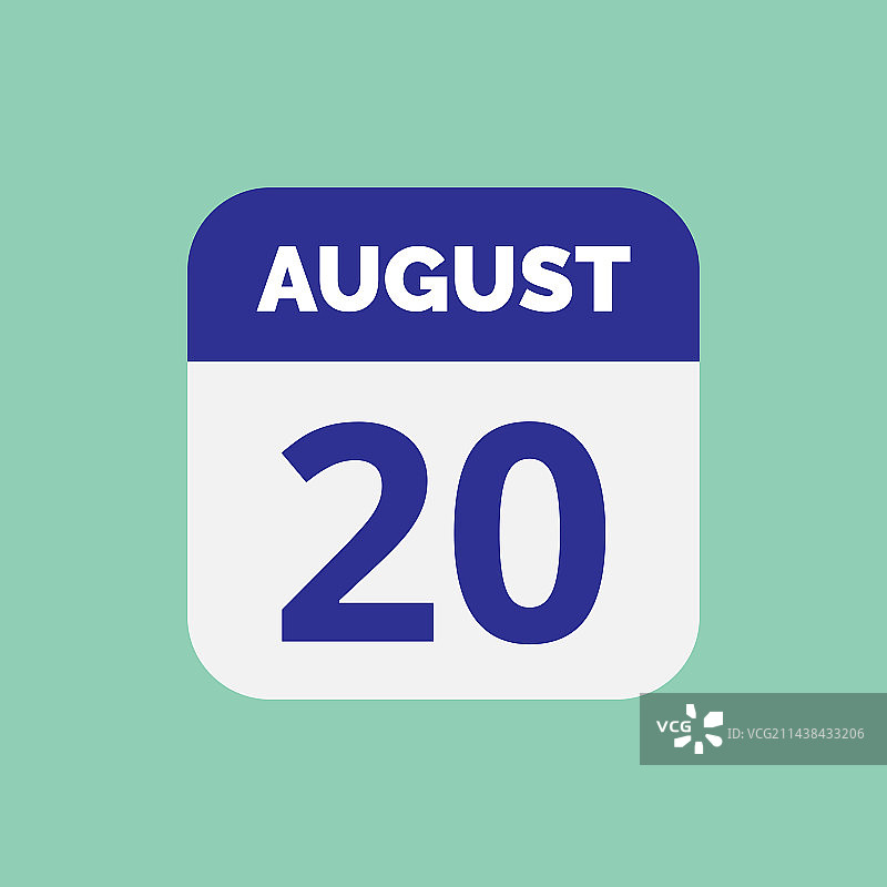 8月20日日历日期图标图片素材