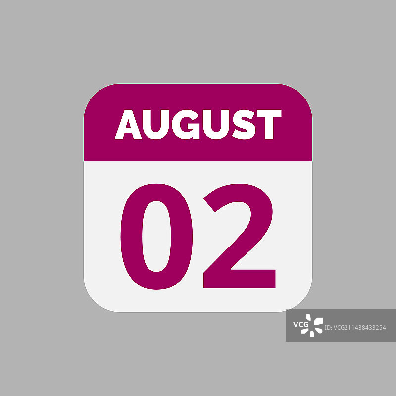 8月2日日历日期图标图片素材