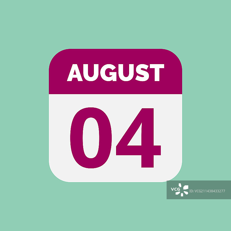 8月4日日历日期图标图片素材