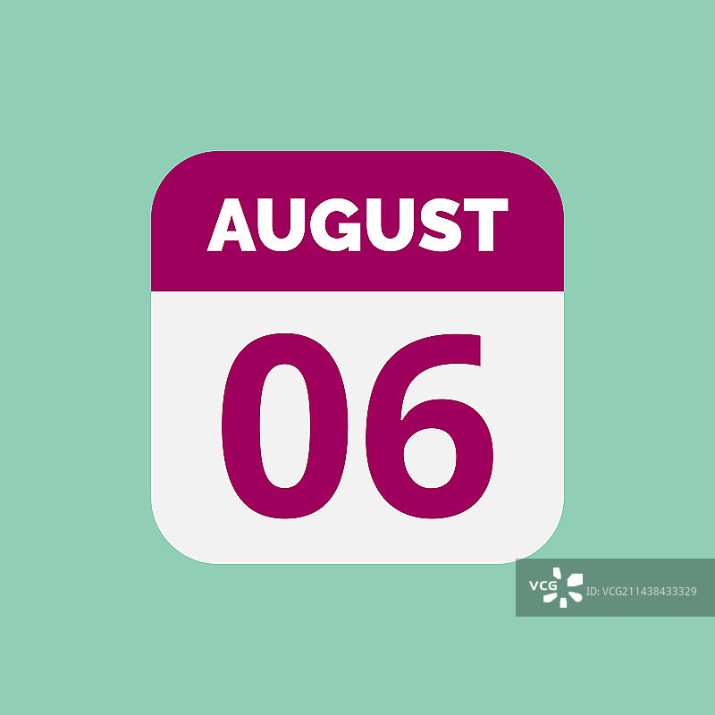 8月6日日历日期图标图片素材