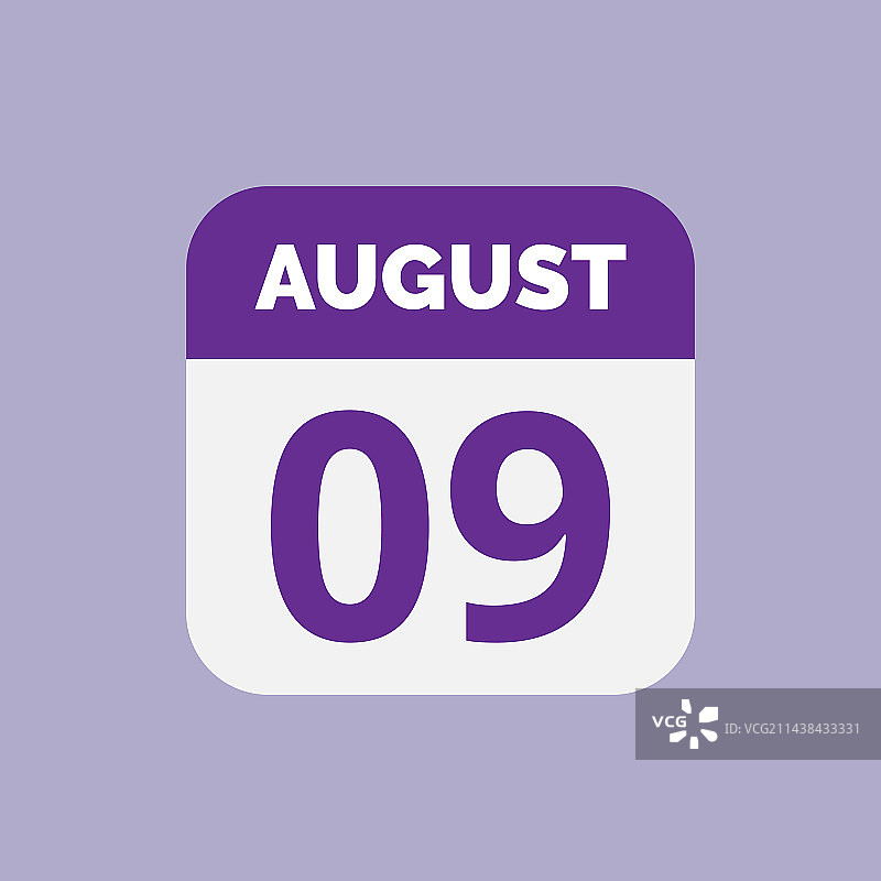 8月9日日历日期图标图片素材