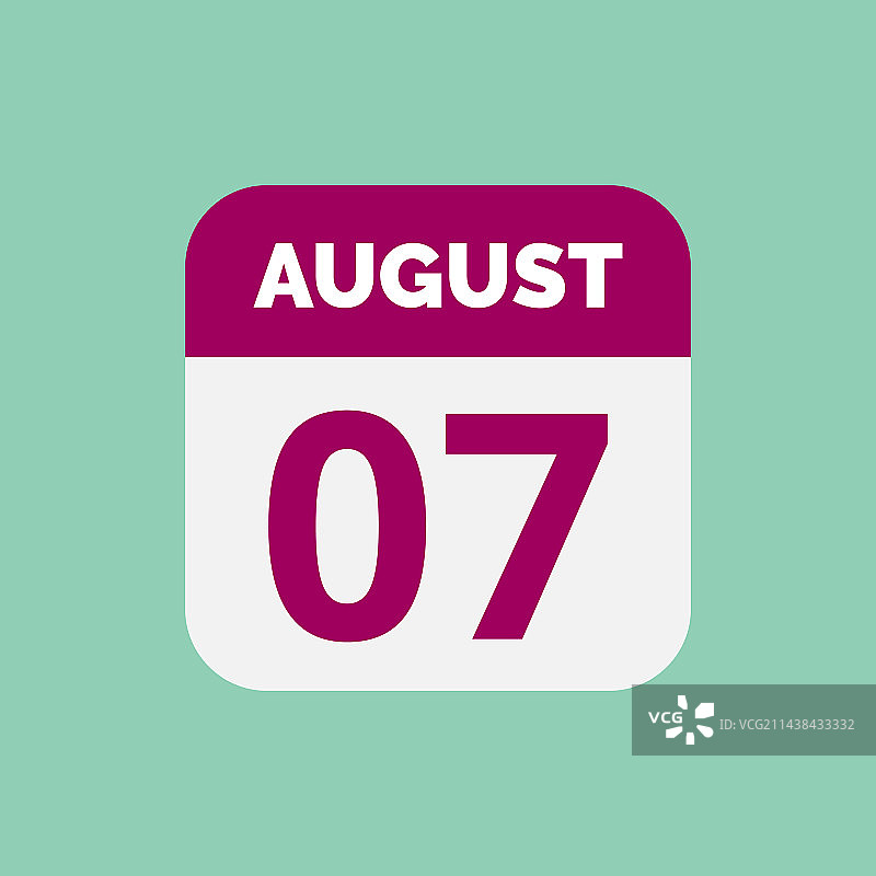 8月7日日历日期图标图片素材