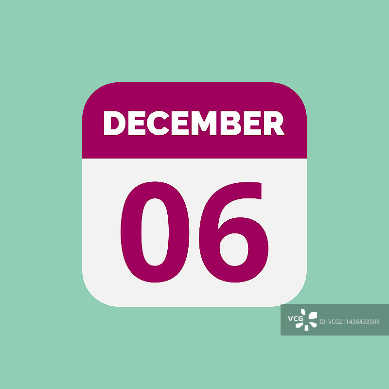 12月6日日历日期图标图片素材