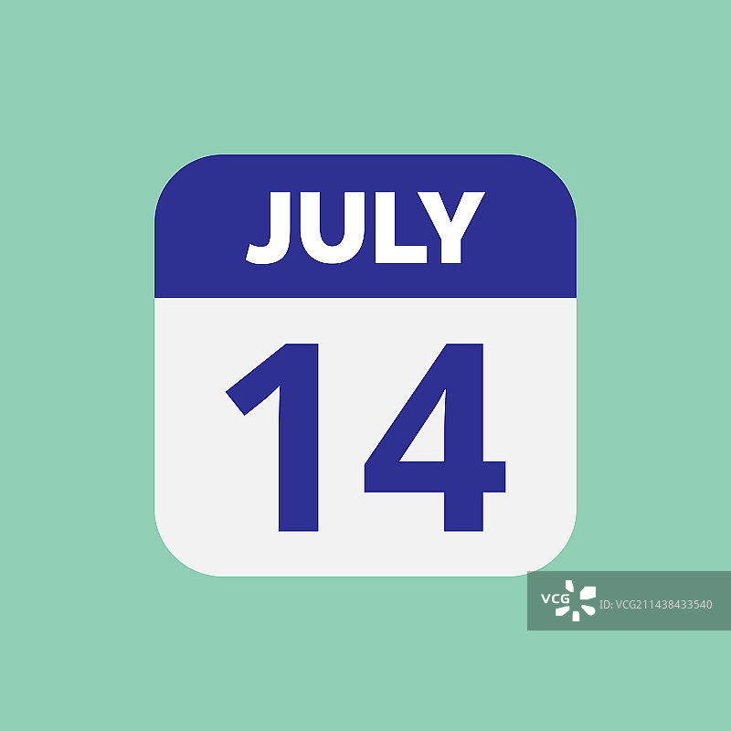 7月14日日历日期图标图片素材